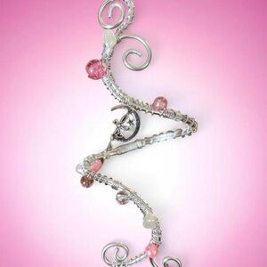 🌸Silver Pink Fairy Wrist Cuff🧚‍♀️